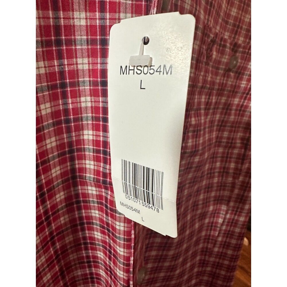 NWT Mens Wrangler PBR Size L XL Red Buffalo Plaid S/S Professional Bull Riders - Picture 6 of 8